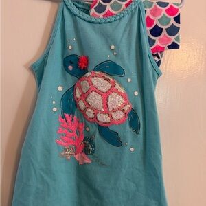 Aqua Turtle Kids Tank Top